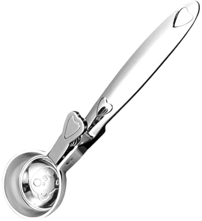 Smileshiney Cuchara para porción de helado, Cuchara pequeña para galletas - Cuchara para helado con mango cómodo,Cuchara para helado con gatillo, agarre antideslizante, suministros para hornear,