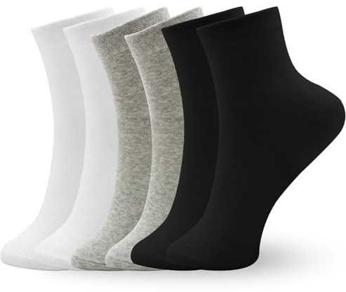 VEGCOO 6 Paires Chaussettes Femme, Chaussettes Femmes en Coton Confortables Respirantes 35-40 pour Utilisation Quotidienne Sport