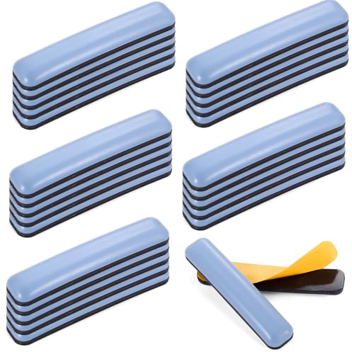 25 Pcs Almohadillas de Teflón para Mueble Autoadhesivo, Deslizadores para Muebles Pesados, Patines de Mueble Rectangulares, Deslizadores de Teflón para Muebles Sillas Sofás(16 x 75 mm)
