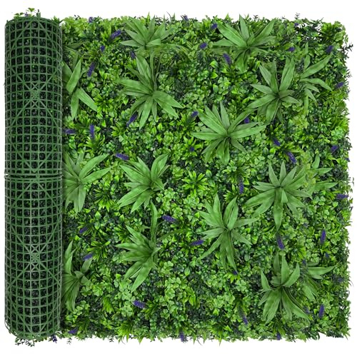 DOPGIB Greenery Grass Wall Boxwood Plant Roll: 48x120（40SQFT） with UV Resistant Leaves Artificial Ivy Privacy Hedge Fence Screen for Backdrop,Garden and Indoor Outdoor Plant Wall Panel Covering