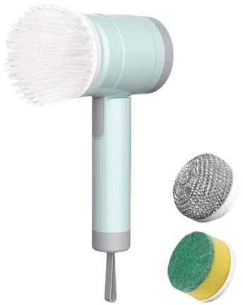 Limpiador giratorio inalámbrico, cepillo de limpieza eléctrico, herramienta de limpieza recargable, carga tipo C, limpiador de azulejos de baño y cocina, para suelos de bañera de coche,