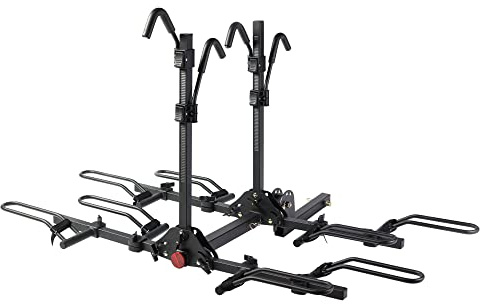 POLESTAR 4-Bike Rack Hitch Mount Platform Style Carrier for Cars Trucks SUVs Minivans with 2 Hitch Receiver, 4 Bikes X 40 lbs (160 lbs Total) Load Capacity