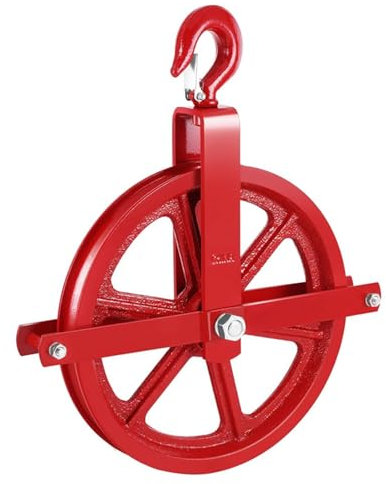 YJINGRUI Carrucola per sollevamento, capacità di carico 450 kg, puleggia di sollevamento per ponteggi, carrucola con gancio, puleggia in ghisa da 300 mm, per sollevamento carichi pesanti