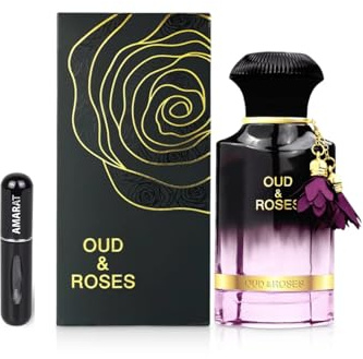 Oud & Roses Extrait de Parfum 60 ml, Profumo Arabo Unisex a Lunga Durata, Include Atomizzatore Ricaricabile 5 ML, Fragranza Rosa Orientale con Legno Nobile e Ambra (Oud & Roses)