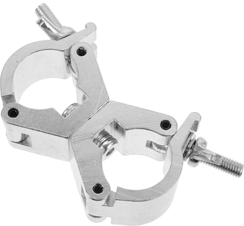 DEARMAMY Aluminum Alloy Dual Ring Light Mount Clamp Heavy Duty Stage Lighting Truss Pole Clamp with Cross Design for Pipes Lighting Accessory for Stable Fixture Installation