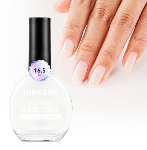 JODSONE - 16,5 ml Esmalte Base Transparente Satinado, Reforzador de Uñas de Secado Rápido para Manicura Salón o DIY, Realza el Aspecto Natural de las Uñas