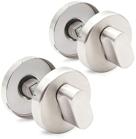 Juego De 2 Rosetas Para Inodoro Con Indicador De Recibo: Cerrojo Giratorio De Acero Inoxidable, Cerradura De Puerta Indicadora De Privacidad Para El Baño Público, Baño, Inodoro