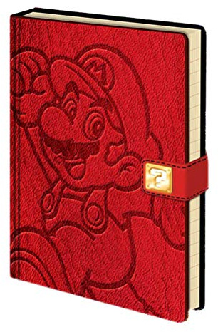 PYRAMID Super Mario Bros Anteckningsbok (Mario Design) A5 Premium anteckningsbok, skrivbok och dagbok – officiell lincensprodukt, röd