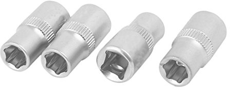 Aexit 1/4 Square Drive 6.5mm Chrome-Vanadium Steel Axle Nut 6 Point Hex Socket 4pcs (edacaba2615680f3f2bd8f6a184bab47)