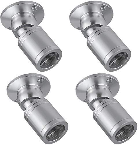 TWSTYFAL Set von 4 Mini Deckenspot Vitrinenbeleuchtung Spots 1W Warmweiß 3000K,schwenkbar,mit Transformator für Glasböden, Schaukästen, Möbelbeleuchtung