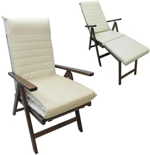 Marvin Poltrona Realx Sedia Reclinabile con Poggiapiedi Tessuto Cuscino Sfoderabile Imbottita in Legno di Faggio Prolunga (Beige)