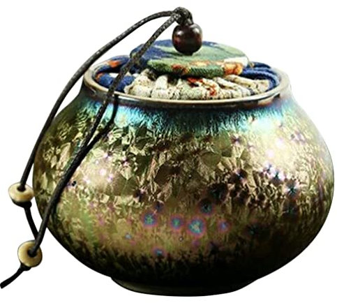 CALLARON Lata De Té Tianmu Glaze Jianzhan De Cerámica Recipiente Para Té Doméstico Tarro Hermético La Cocina
