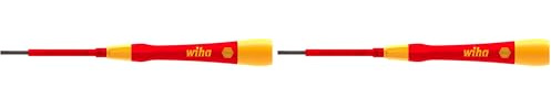 Wiha 42471 Series 2270P Pico Finish Electric Fine Screwdriver, Slotted, 3.5 mm x 65 mm Size (Pack of 2)