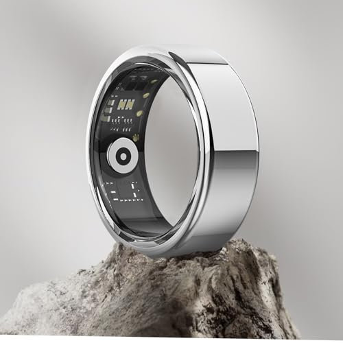 DEKELIFE 2024 Anillo Inteligente Hombre Mujer, Smart Ring con Pulsometro, SpO2, Monitor de Sueño, 100+ Modos Deportivos Anillo de Fitness, Podómetro, Calorías IP68 iOS Android, Tamaño 13, Plata
