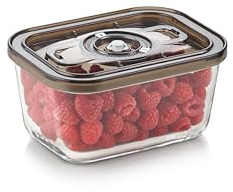 CASO VacuBoxx Eco M- Vakuum-Frischebehälter, 800 ml Volumen, für druckempfindliche und flüssige Lebensmittel, BPA-Frei, Backofenfest, spülmaschinenfest, gefriertauglich