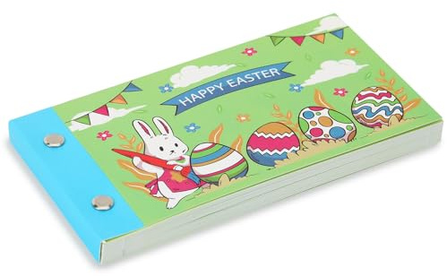 JULEASEL Blank Easter Coupon Book for Kids, 30 Personalized Vouchers Booklet, Unique Easter Basket Gifts, Fill In Your Coupon Ideas for Kids