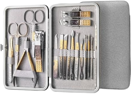 Nagelklippare Grå nagelklippningsset 8/12/18 st manikyrset Professionellt pedikyrset for herrtillbehör Personvårdsset Nagelsats(18pcs)