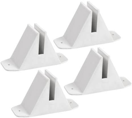 SOLUSTRE Base De Plástico para Pequeñas Soporte Fijo para Vallas De Jardín 4 Piezas Blancas Accesorio Estable para Jardín Fácil De Instalar Resistente Al Mal