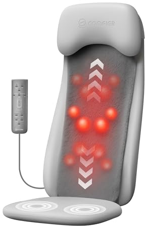 COMFIER Masseur de dos Shiatsu avec chaleur, masseur de chaise de pétrissage des tissus profonds avec vibration, coussin de siège de massage shiatu 2D/3D, coussin de chaise de massage complet du dos