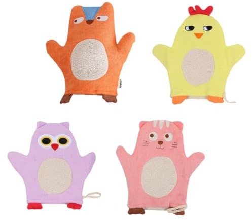ARTSEWPLY 4 pièces de Garçon Fille Animaux Pratiques pour Bain Garçon Fille Accessoires Toilette Doux et Portables Mousse Riche