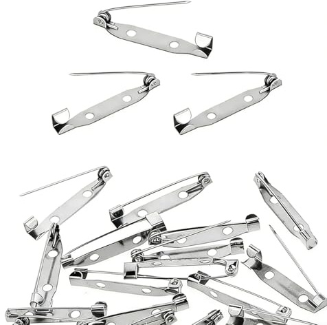 Barres Fermoir de Sécurité,60 Pièces Broches de Sécurité,Fermoir de Broche avec 2 Trous,Résistantes à la Rouille - Épingles à nourrice durables