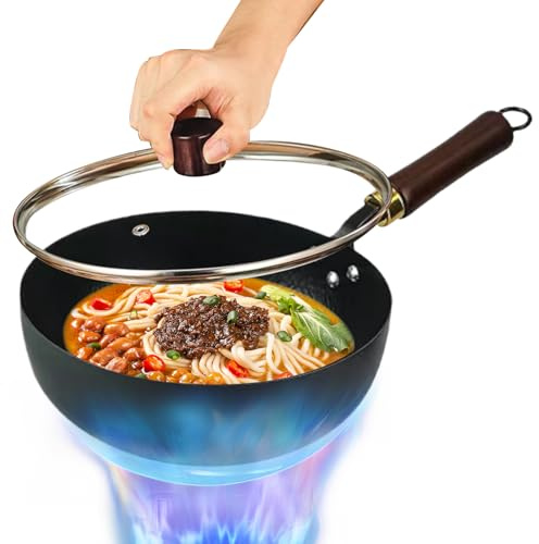 Iron Pan - Japansk Handsmidd Non-stick Järnpanna | Traditionell Obelagd Kokgryta I Kolstål Induktionshäll | Slitstark Heavy-Duty Naturlig Matlagning, För Hemmarestaurang