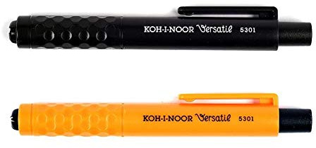 Koh-I-Noor Mephisto 5301, matita a pressione in plastica, senza temperamatite, spessore della mina: 5.6 mm, diversi set Orange+Schwarz