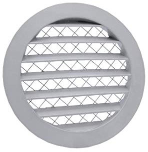 SYSTERM Rejilla de ventilación de aluminio, rejilla de escape, rejilla redonda con mosquitera Rejilla de aluminio.