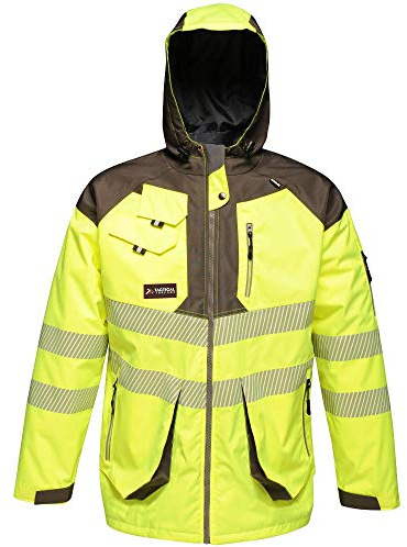 Regatta TRA340LA9PQ Tactical Hi-Vis Parka Jacket, Size Large, Yellow/Grey