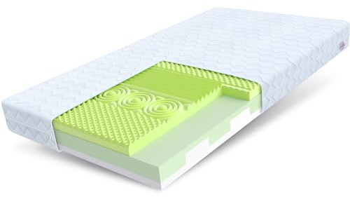 FDM Adriano Schaumstoffmatratze 80 x 180 cm Kindermatratze Hochelastischer HR Komfortschaum Matratze Härtegrade H2/H3 (Mittelweich/Mittelhart) Höhe 11 cm Zweiseitig Abnehmbarer Bezug Waschbar
