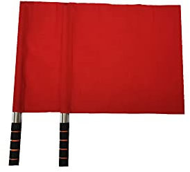 Stormflag Sport Schiedsrichter Flagge mit Metall Pole Foam Griff für Fußball Rugby Linesman Assistant Equipments - Kleine Signalflagge für Sportwettbewerb (Rot)