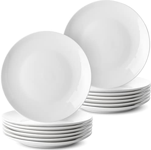 BTaT- White Dessert Plates, 8 inch, Set of 12, Small Plates for Appetizers