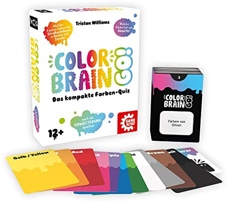 Game Factory 646294 Color Brain Go!, das kompakte Farbenquiz, Erweiterung, Quizspiel für 2 bis 6 Spieler, ab 12 Jahren, Braun
