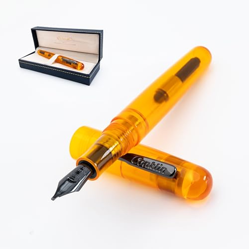 Conklin All American Demo Orange Special Eyedropper Edition Fountain Pen - Broad Nib | Transparent Orange Design | Premium German JoWo Nib | Refillable