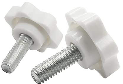 CONPHERON Manopola di Stella Plastica Viti a Serraggio M5x14mm Vite a Testa Zigrinata Pomello Zigrinato di Testa Stella, Bianca (10-Pack)