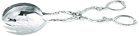 Rigeli Regent Stainless Steel Salad Tong, Cooking Tongs Bread Tongs, Multifunctional Scissors Serving Tong for Vegetables, Salads, Meat, Desserts, Appetizers, Steaks, Etc. (Silver)