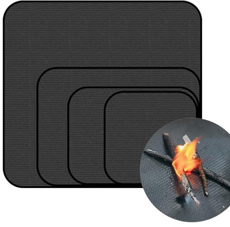 Alfombra Barbacoa Exterior, 60*52 cm Fire Pit Mat Alfombrilla para Fogatas, Protector de Suelo para Barbacoa y Parrilla, Alfombrilla para exterior, para barbacoa de gas, barbacoa de carbón