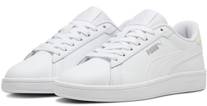 Puma Smash 3.0 L Unisex Sneaker , Puma White Rosebay Puma Silver, 41 EU