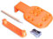 Decoralin Door Handle Jig Spindle Marking Template, 45mm, 57mm and 82mm Size Latch Full Kit Edge Centre Finder, Metal Sharpener and Pencil, Orange
