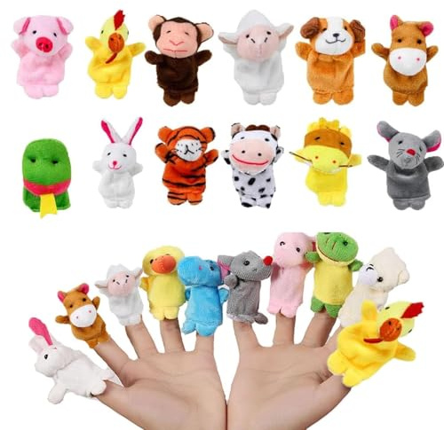 12pcs Finger Puppets for Toddlers, Finger Puppets, to Tell Animal Stories or Nursery Rhymes, Lifelike and Cute Animal Designs, for Birthday Party Favors Children'S Day Gifts, Classroom Rewards