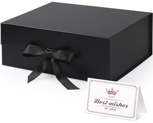 Hianjoo Caja de Regalo 33 * 25 * 12cmcm, Cajas de Regalo Magnéticas con Tapas y Cinta Cajas Decorativa de Embalaje de Regalo Cajas de Presentación para Regalos Tapas para Embalaje de Regalos