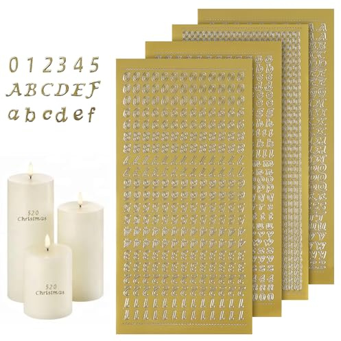 3 fogli adesivi per diario, lettere adesive piccole, lettere adesive dorate, lettere adesive oro, goffratura oro, adesivi alfabeto numeri fogli, adesivi alfabeto inglese, per quaderni, scatole