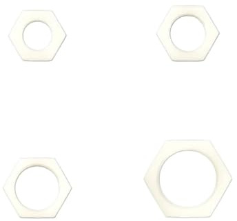 YAKUFAST 1PCS Flangia 1/8 1/4 3/8 1/2 3/4 Filettatura femmina Dadi di plastica Dado di bloccaggio Dado esagonale esterno di fissaggio con anello di tenuta(04,1pcs)