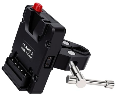 VBESTLIFE V-monterad Batteriklämma med D Tap-utgång, Kompatibel för Stativ och Ljusstativ, Krabbaklämma 10-43 Mm för -kameror
