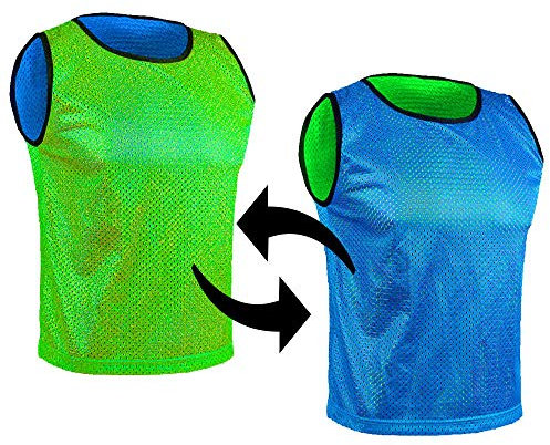 SPORTSBIBS Fußball Leibchen für Kinder und Erwachsene, Wendeleibchen 2-Farbig, Trainingsleibchen, Markierungshemd Doppelseitig für Team-Spiel, Damen Herren Junioren Senioren, viele Farben und Größen