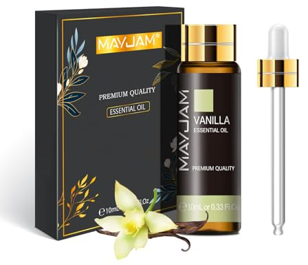 MAYJAM Huile Essentielle de Vanille 10ML de Haute Qualité pour Diffuseur, Humidificateur, DIY, Home, Wardrobes