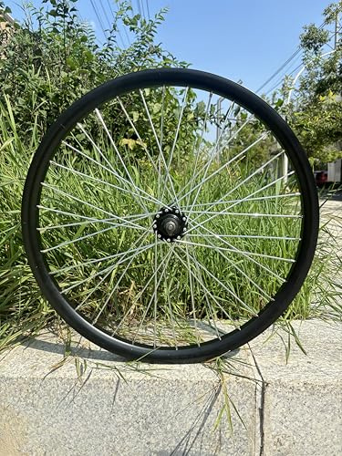 AUTES 26 inch Double Wall Aluminum Front Rim Heavy Duty Wheel 10G 36 Spokes for MTB/Road/Cruiser Bicycles