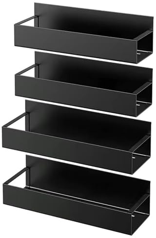 4 Pack Magnetic Spice Storage Rack Organizer for Refrigerator and Oven