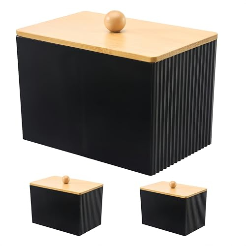 HJYDGJ 2 grupos de almacenamiento de baño organizador de baño caja de bastoncillos de algodón para guardar tampones y almohadillas