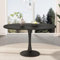 sogesfurniture Mesa de comedor extensible ovalada moderna para 4 – 6 personas, longitud 100/140 x ancho 100 x alto 75 cm (negro)